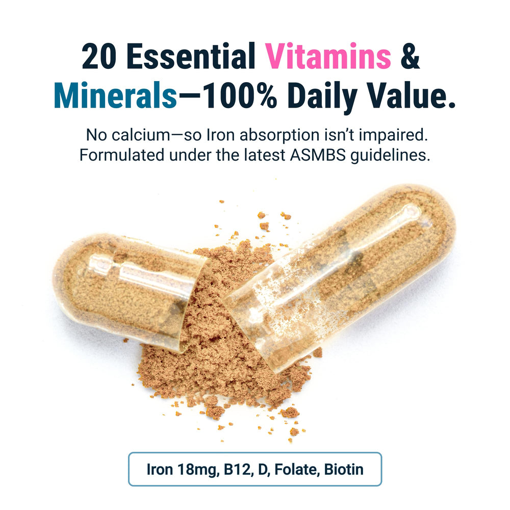 BariatricPal Multivitamin ONE capsules in hand convey ease of daily use.