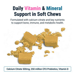 BariatricPal vitamin D3 800 IU probiotics chew pack highlighting health support.