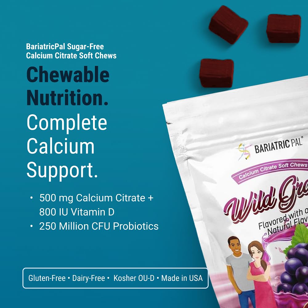 BariatricPal wild grape soft chews on hand for convenient daily calcium source