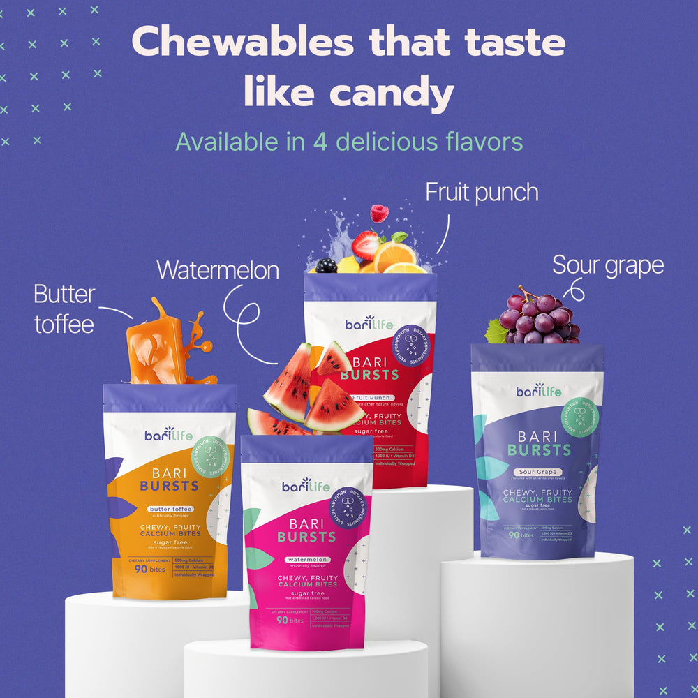 Individually wrapped Bari Life bites are convenient for travel and daily routines.