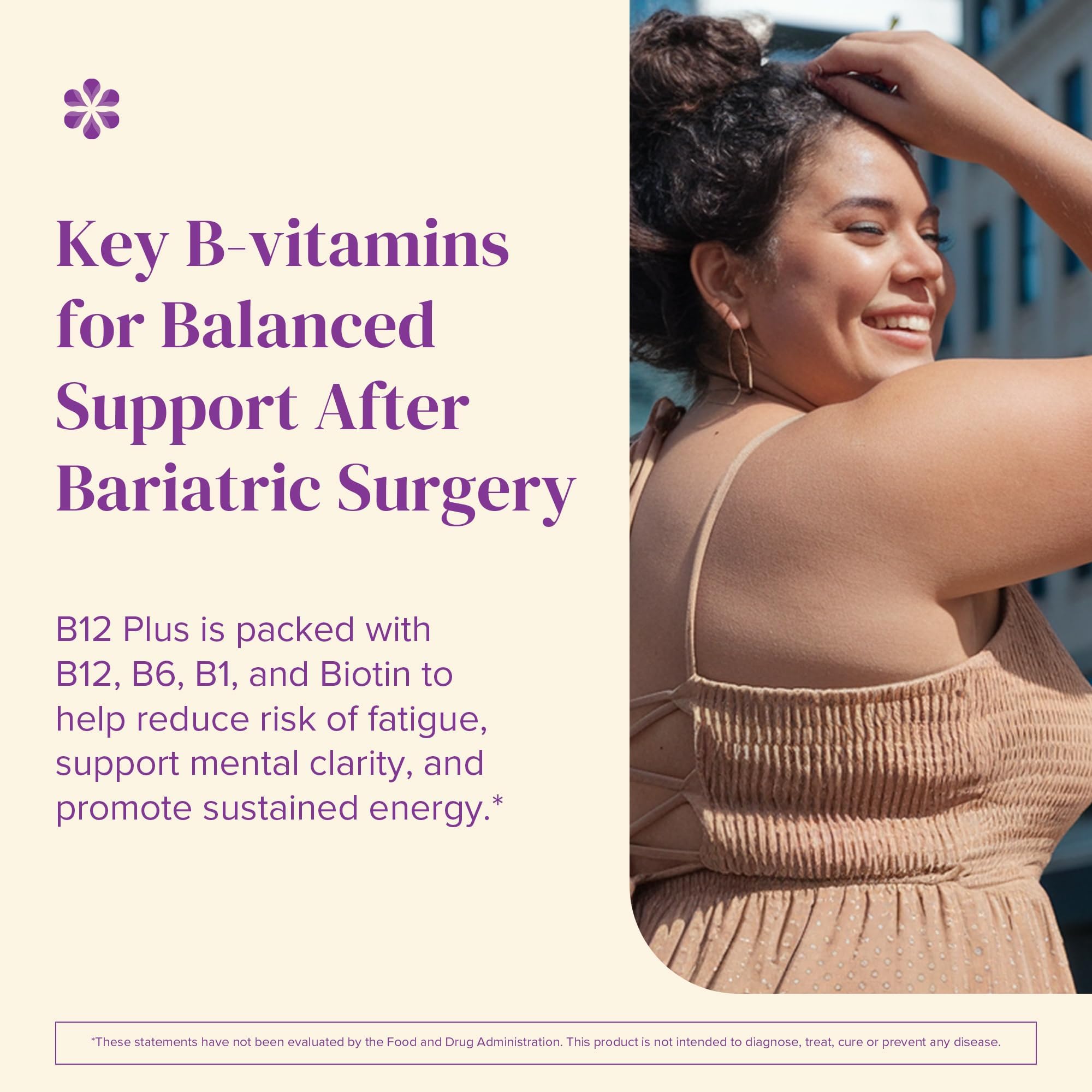 Barimelts B12 Plus bottle showcases convenient, travel-ready post-surgery supplementation.