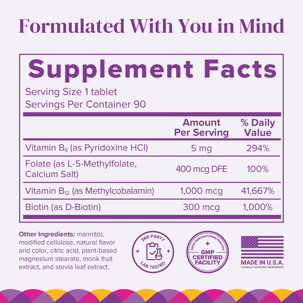 Barimelts B12 Plus cherry flavor makes daily vitamins enjoyable while sugar-free.