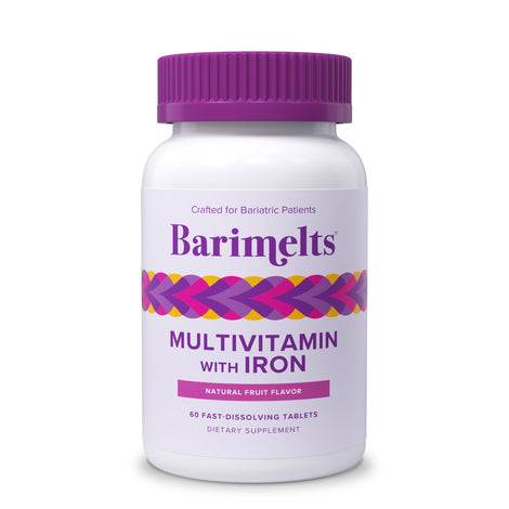 Barimelts bottle with dissolving tablets for post-bariatric support