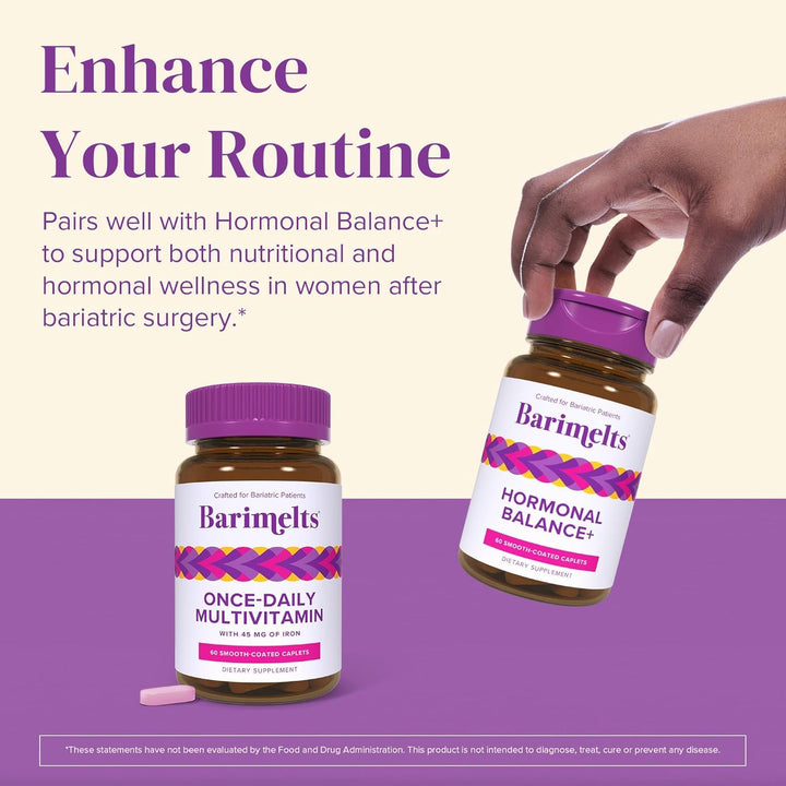 Barimelts caplets featuring 45 mg carbonyl iron for iron support