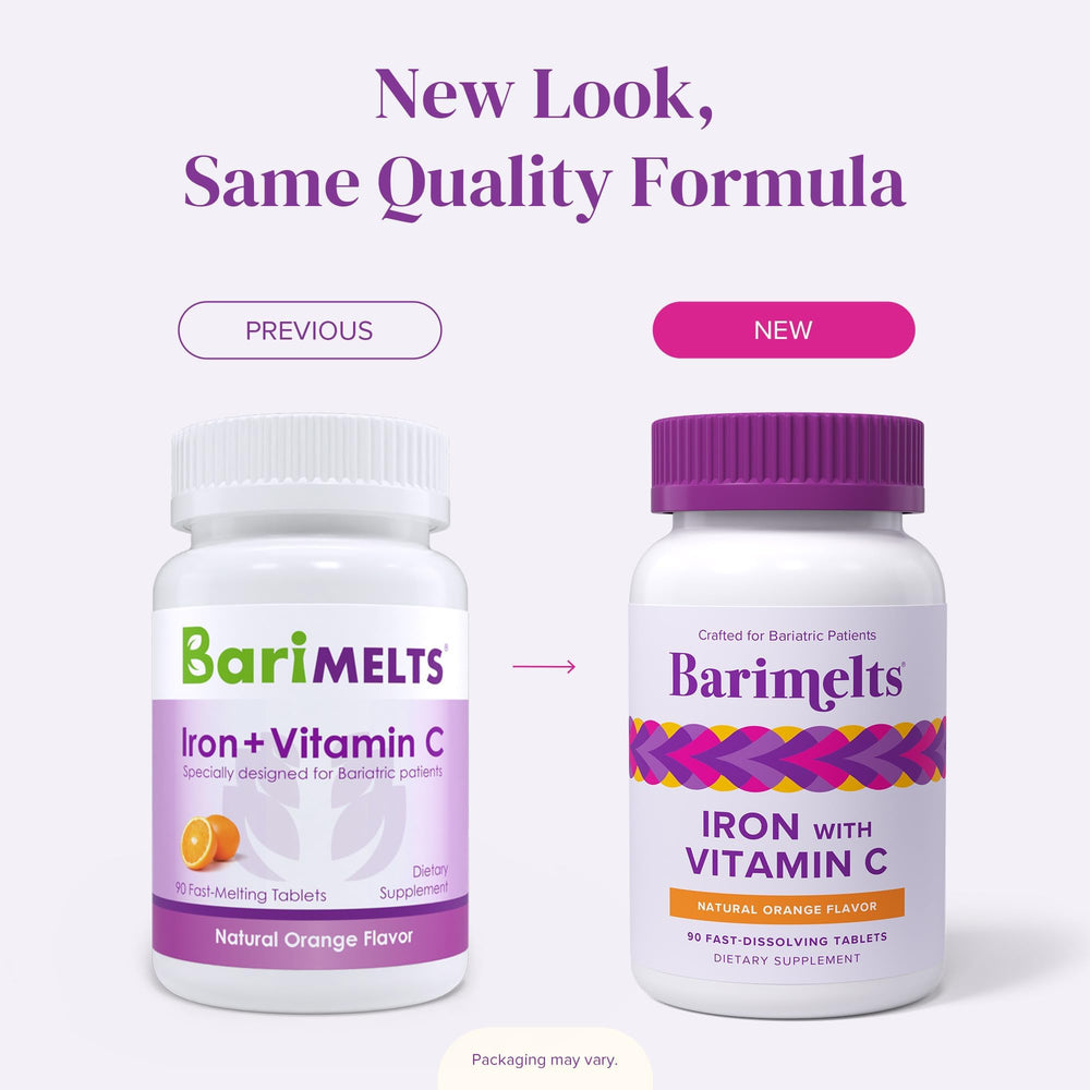 Barimelts iron tablets melt-in-mouth texture shown on a counter