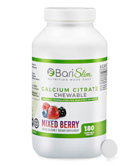 Barislim bariatric calcium citrate bottle on the counter supports post-surgery bone health