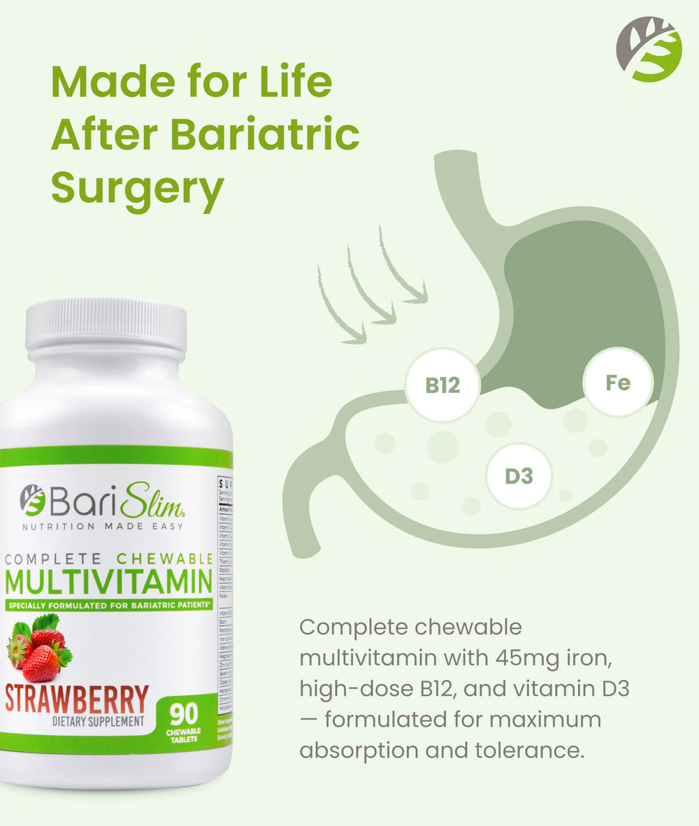 Chewed BariSlim tablet shown as an easy daily supplement