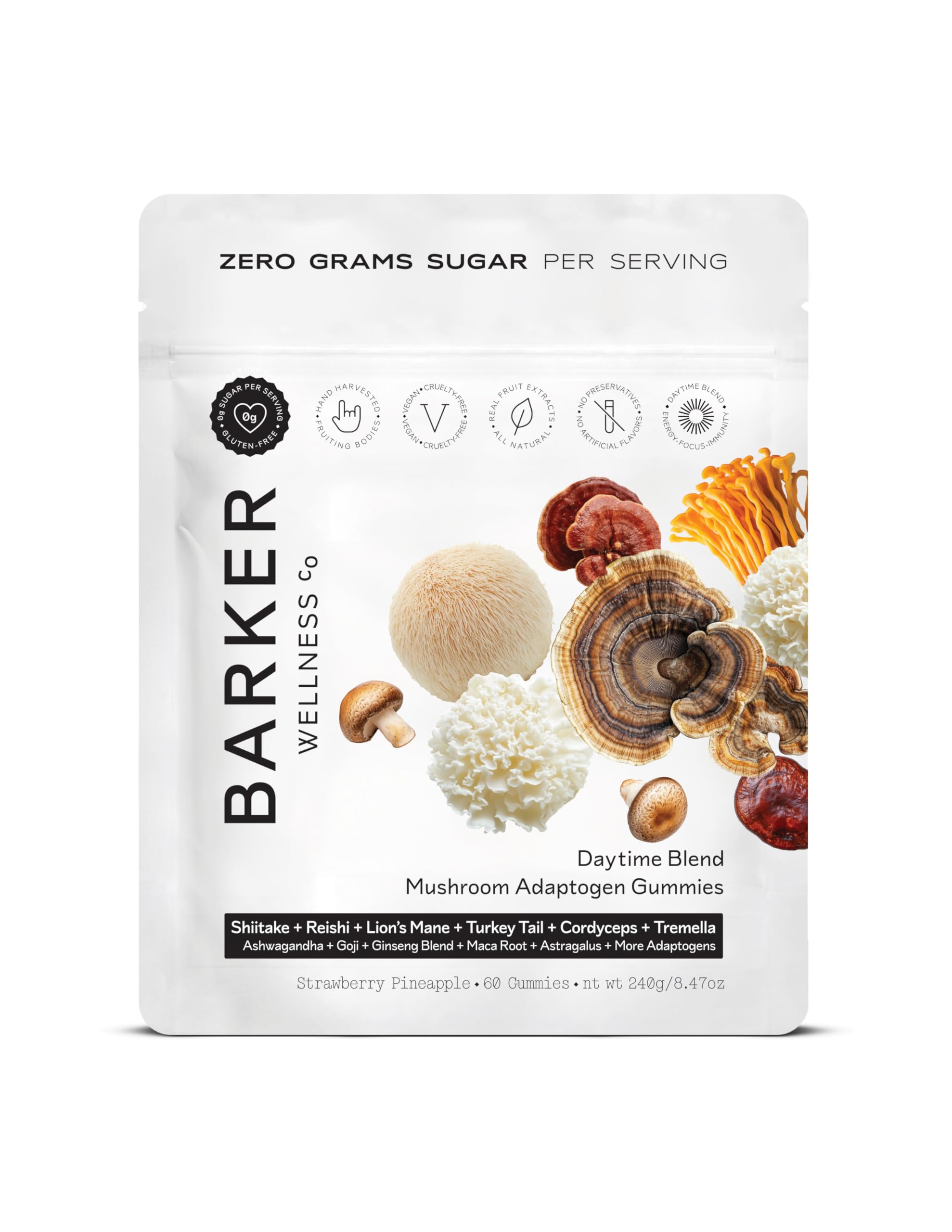 Barker Wellness Adaptogen Gummies bottle shown for easy daily energy support.