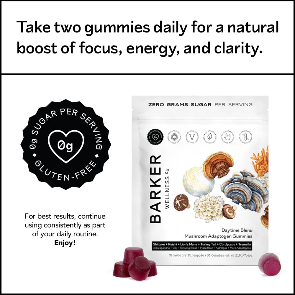 Colorful Barker Wellness gummies show vivid colors for daily nourishment.