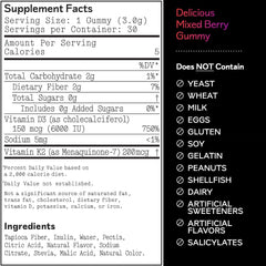 Barker Wellness D3 K2 Gummies being poured for easy daily intake.