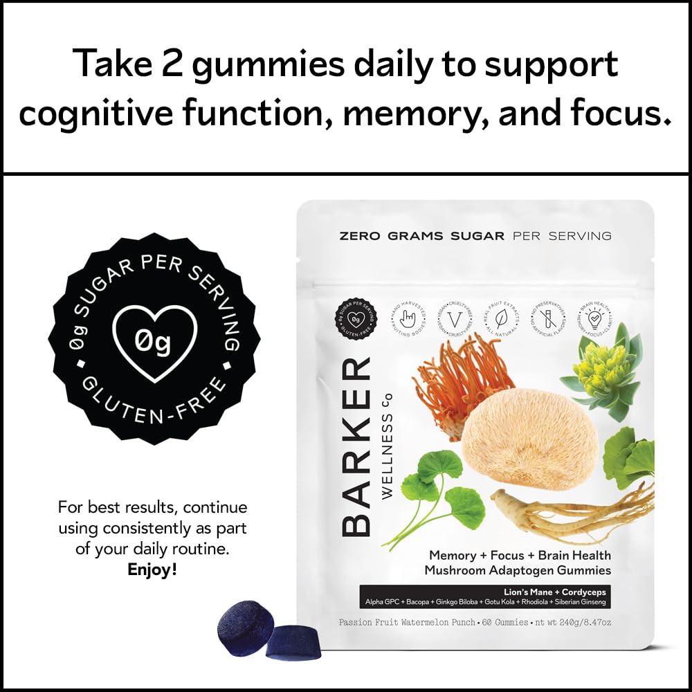 Barker Wellness vegan sugar-free formula for mindful snacking and focus.