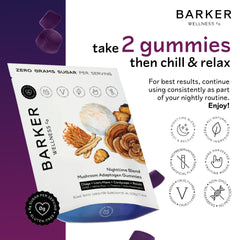 Barker Wellness Nighttime Gummies package open for easy nightly relaxation