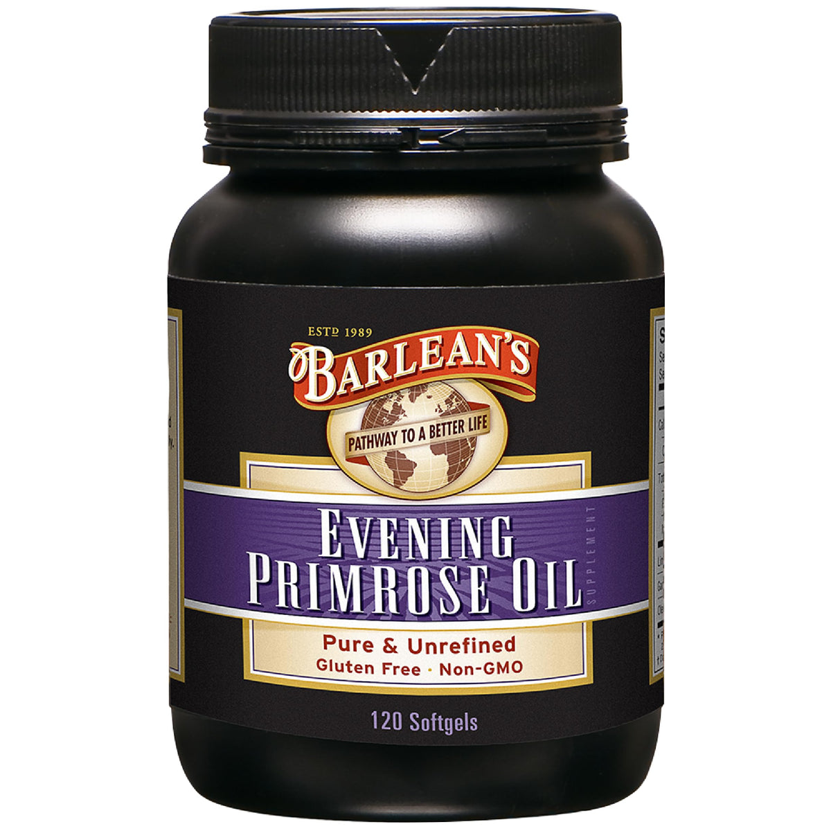 Barlean's Evening Primrose Oil softgels bottle ready for daily skin and wellness support