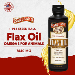 Barlean's Flaxseed Oil for Animals dog use emphasizes omega-3 support for mobility