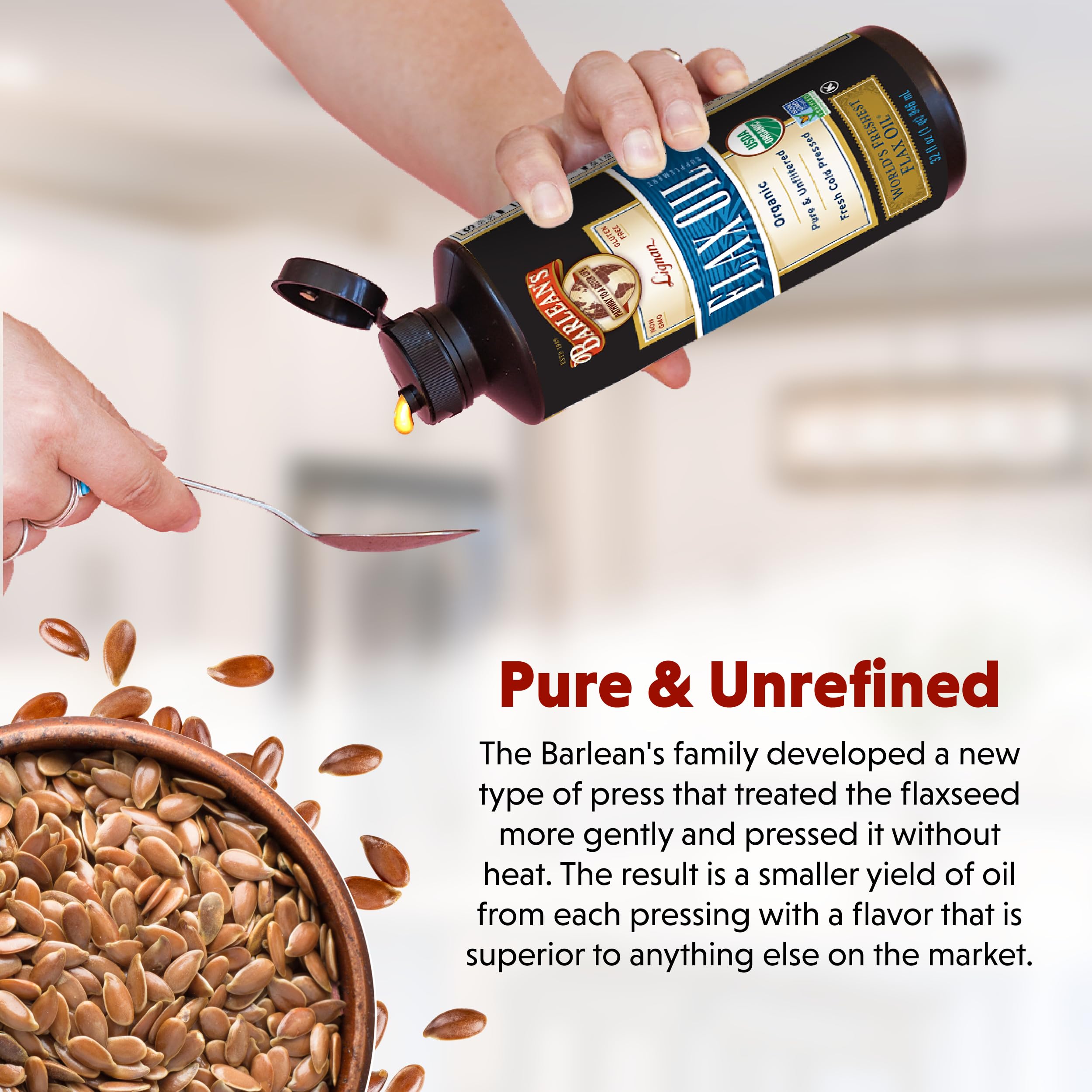Barlean's flaxseed oil dressing idea for salads and meals.