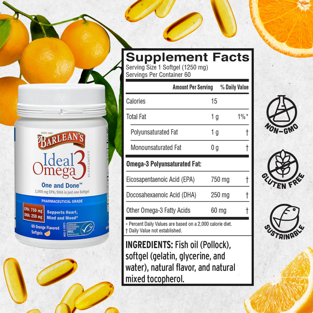 Barlean's Ideal Omega-3 daily use for active lifestyles.