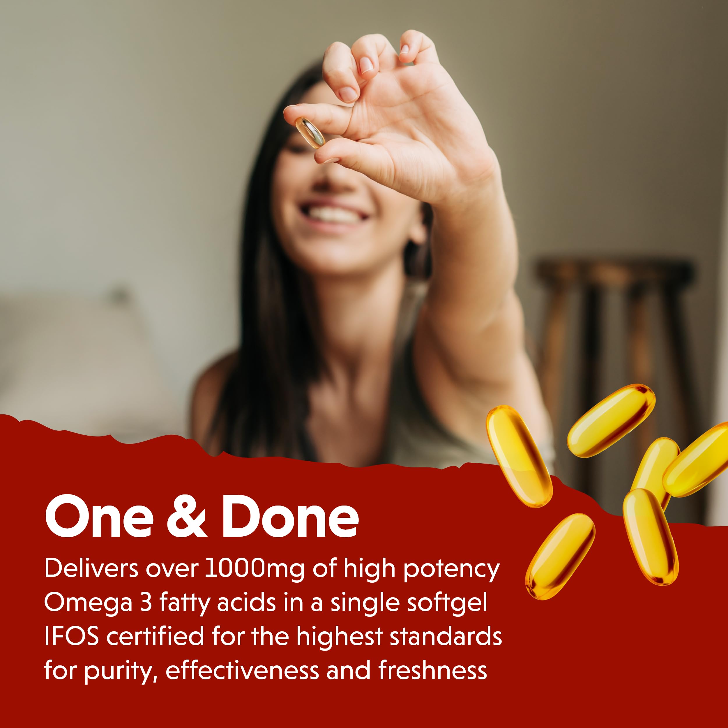 Barlean's Ideal Omega-3 wild-caught pollock EPA DHA softgel.