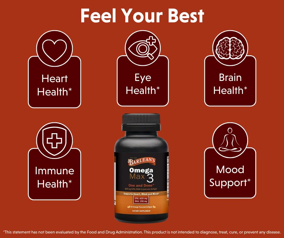 Barlean's Ideal Omega Max 3 bottle beside a family routine for daily health support