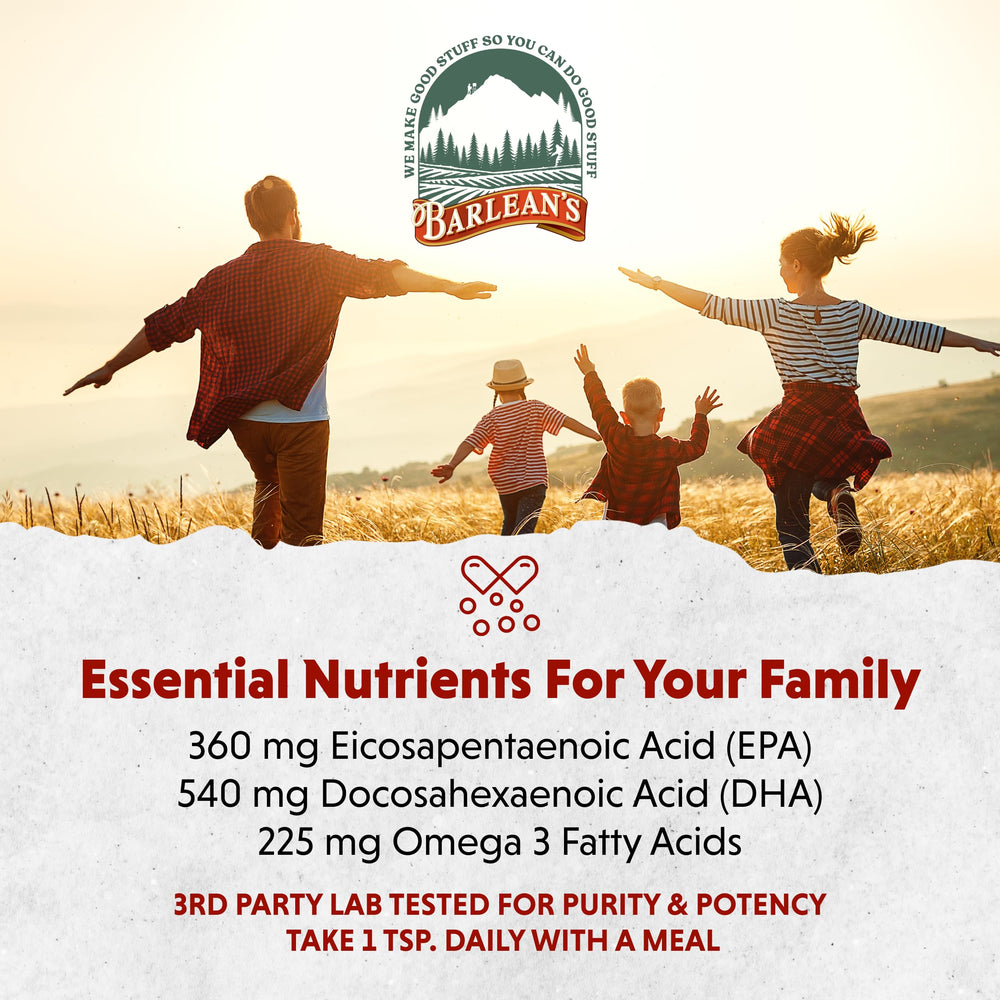 Barlean's non-GMO and gluten-free formula at a glance.