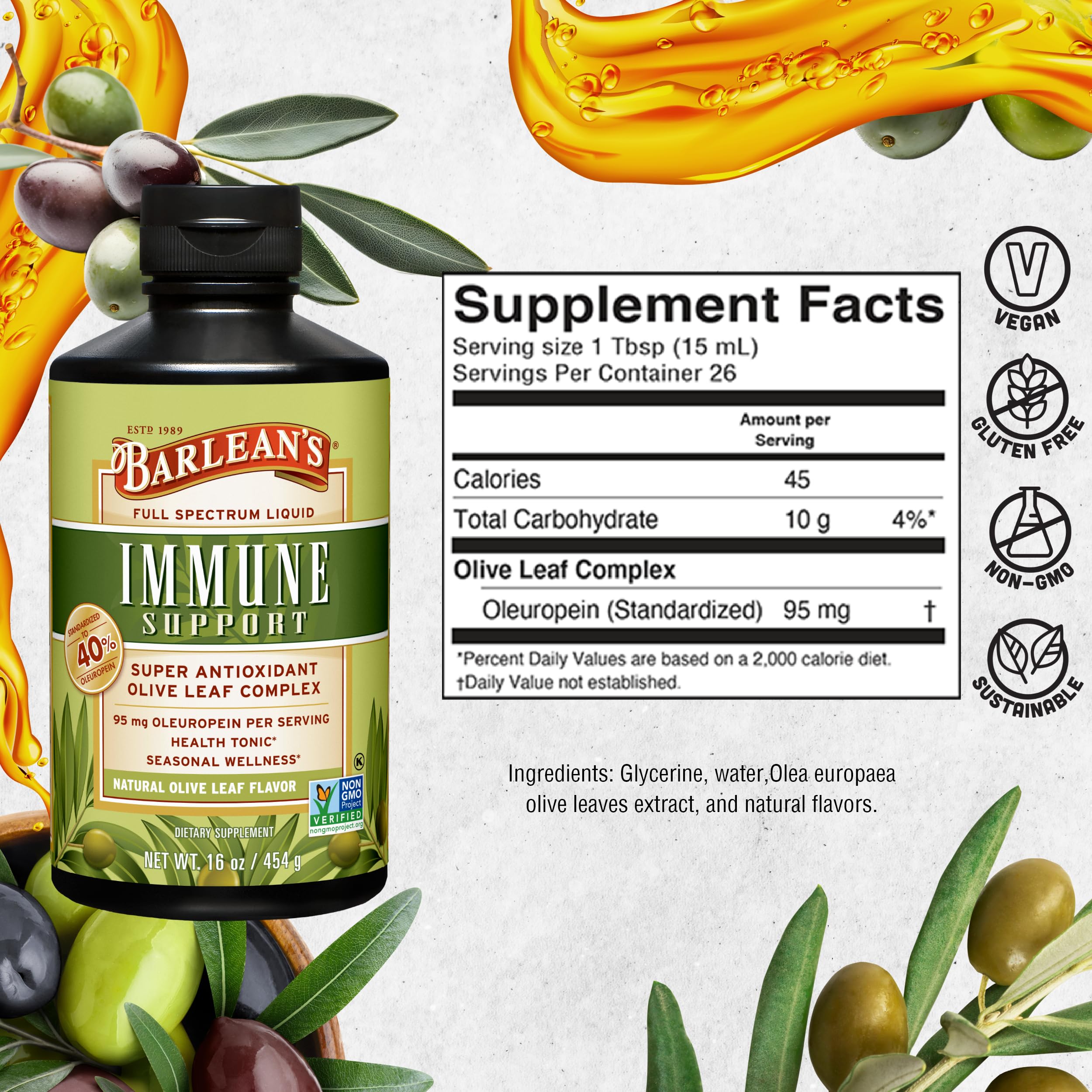 Barlean's Olive Leaf Complex antioxidants profile highlights full-spectrum wellness support