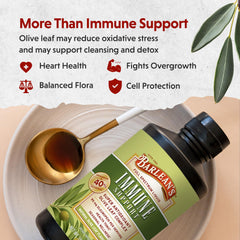 Barlean's Olive Leaf Complex bottle label highlighting 95 mg oleuropein.