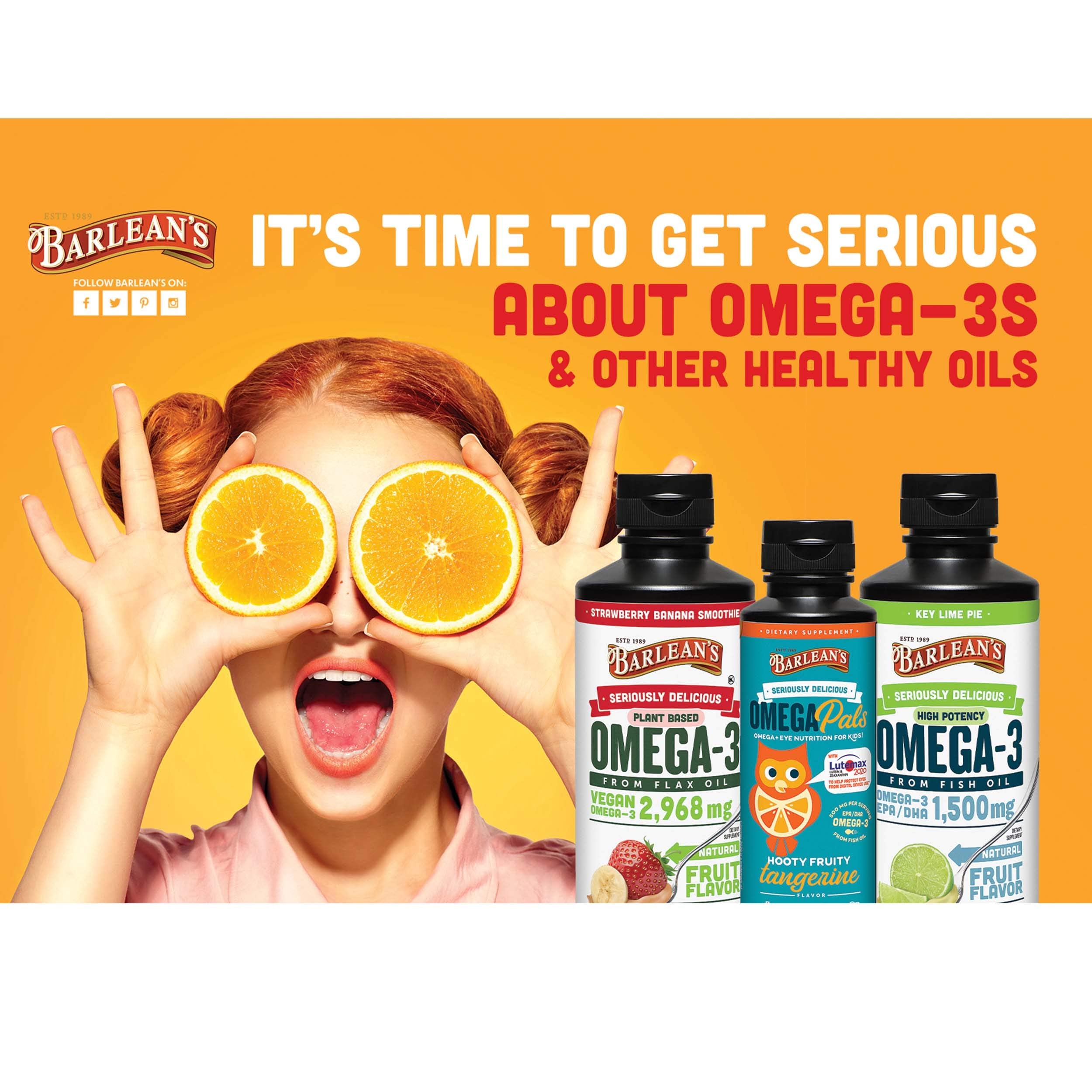 Barlean's Omega-3 Lemon Creme bottle stored in fridge after opening