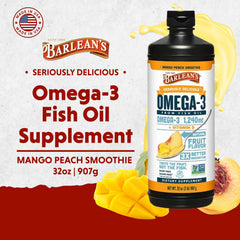 Barlean's Mango Peach flavor offers kid-friendly taste and daily omega-3 routine