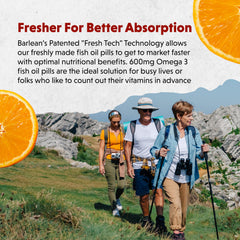Barlean's orange-flavor packaging highlights tasty, convenient omega-3.