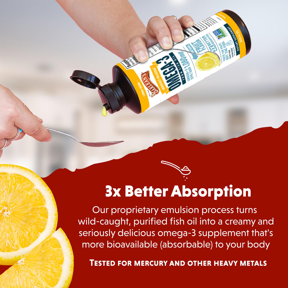 Barlean's Omega-3 bottle for kid-friendly serving