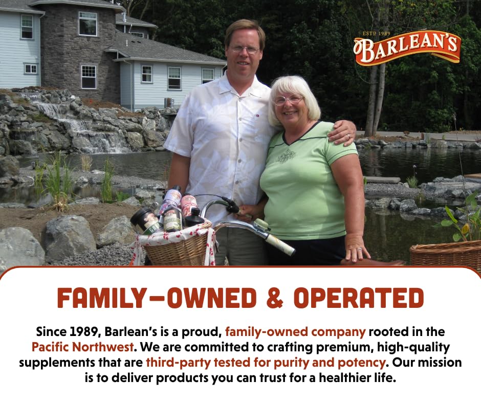 Barlean's Omega-3 bottle on the counter for everyday use