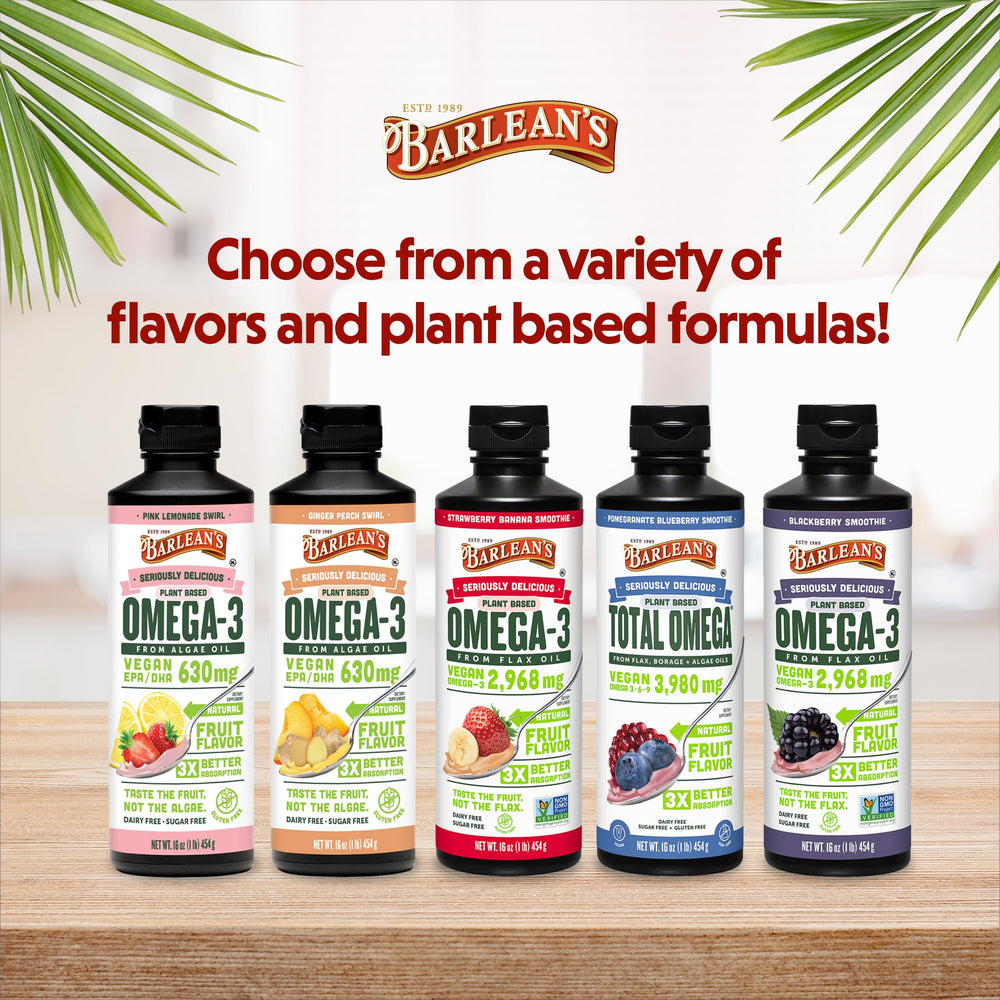 Barlean's Pink Lemonade daily-use bottle supports family-friendly nutrition.
