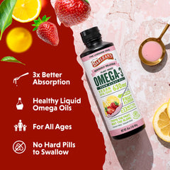 Barlean's Pink Lemonade label closeup shows non-GMO, gluten-free, vegan ingredients.