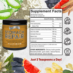 Barlean's Stomach Repair vanilla chai flavor dissolving in water for a soothing cleanse.