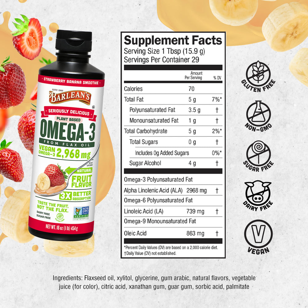 Barlean's vegan non-GMO gluten-free label signals clean plant based omega option