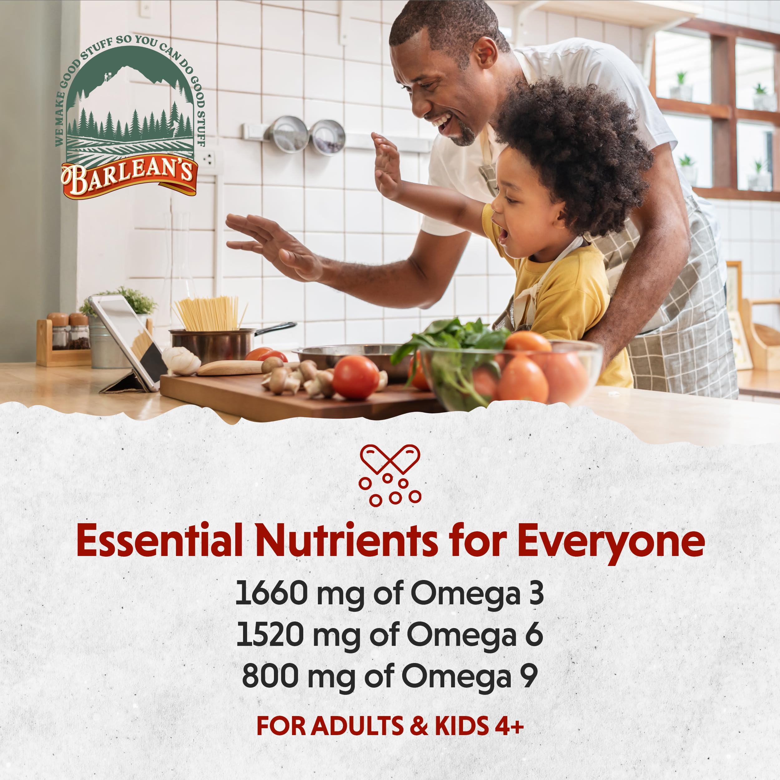 Barlean's omega-3-6-9 added to yogurt or smoothie for plant-based fats.