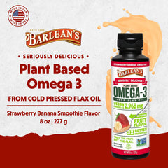 Barlean's flax oil pour makes smoothies or yogurt easier to enjoy.