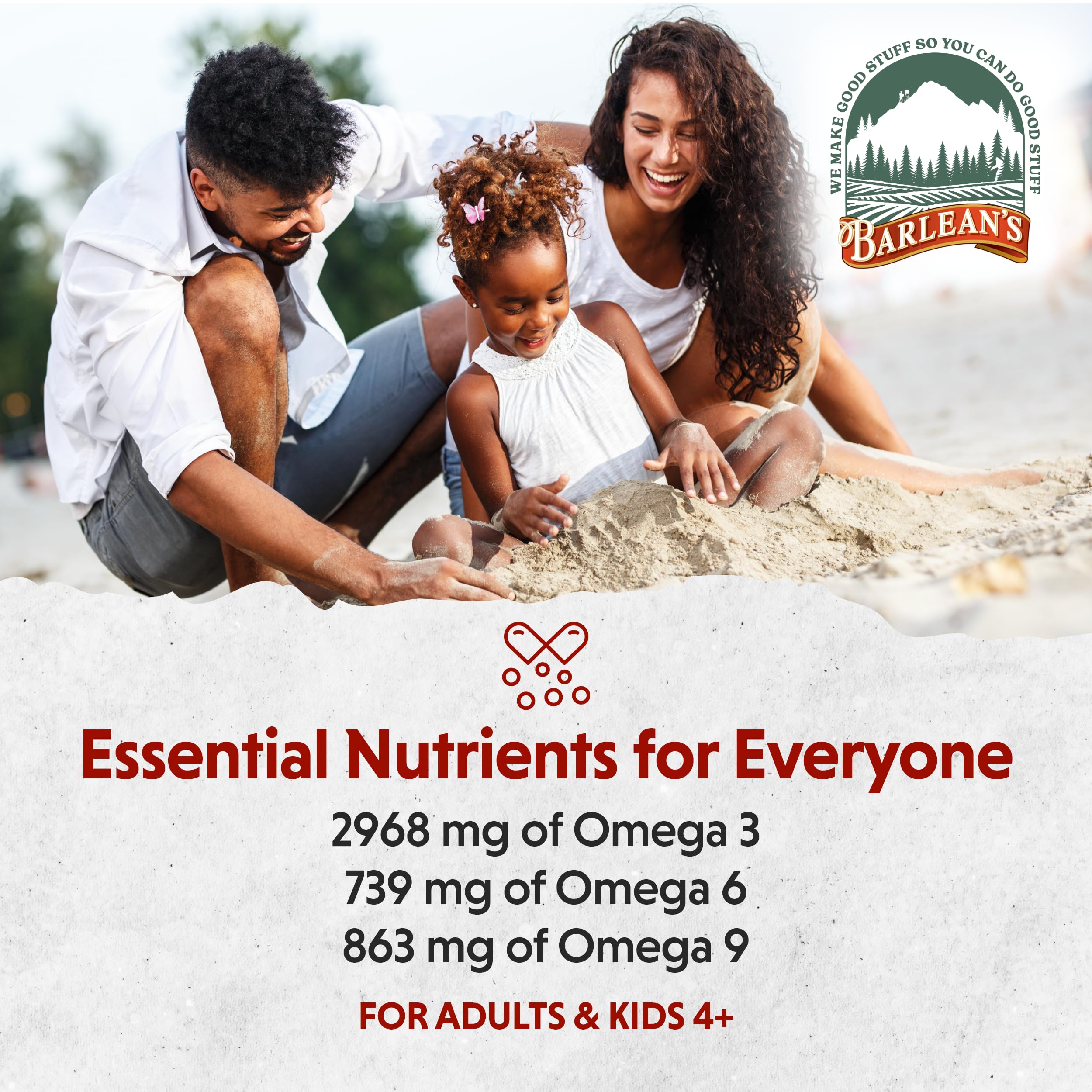 Barlean's label notes non-GMO gluten-free ingredients.
