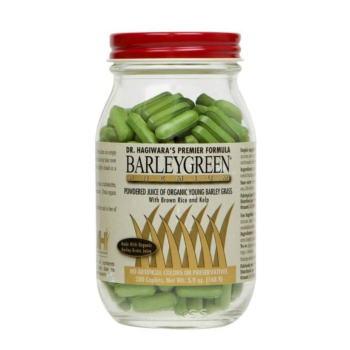 BARLEYGREEN Premium Caplets bottle with a 28-day daily nutrition routine