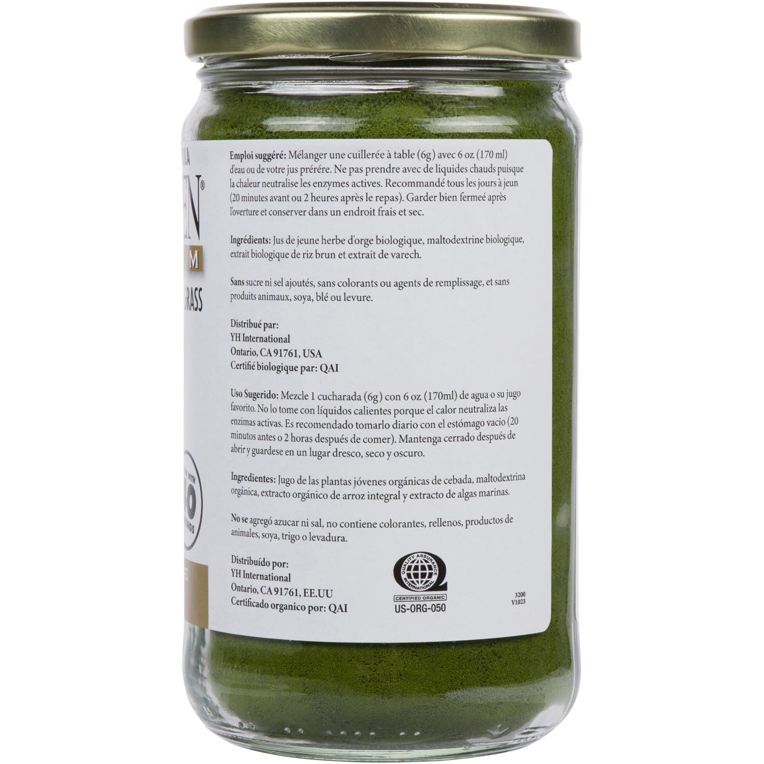 BARLEYGREEN glass with powder being stirred conveys quick, sugar-free hydration option