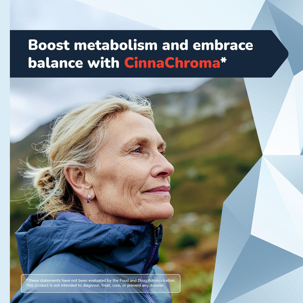 Barton Nutrition CinnaChroma ingredients chart; communicates chromium, vanadium, D3 and K2 blend.