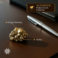 Bartra Pyrite from Peru octahedral form enhances desk decor and focus