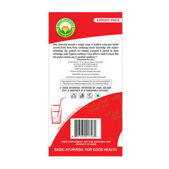 BASIC AYURVEDA Organic Safed Musli bottle label indicating ready-to-drink convenience