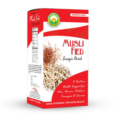 BASIC AYURVEDA Safed Musli drink being poured into a glass for refreshment
