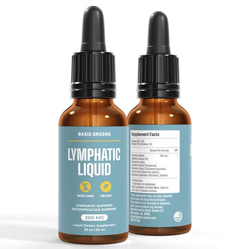Close-up of Basic Greens Lymphatic Support Liquid dropper for convenient on-the-go dosing.