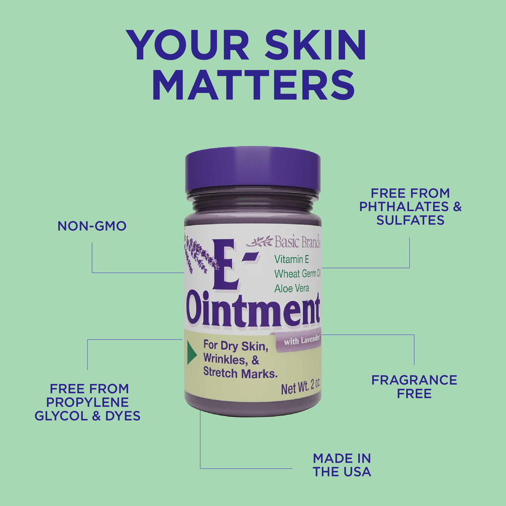 Basic Organics Vitamin E Ointment Lavender application on arm for moisture.