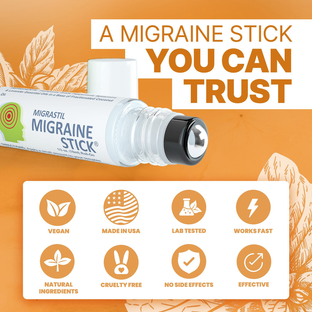 Basic Vigor Migrastil migraine stick travel size option for on-the-go relief