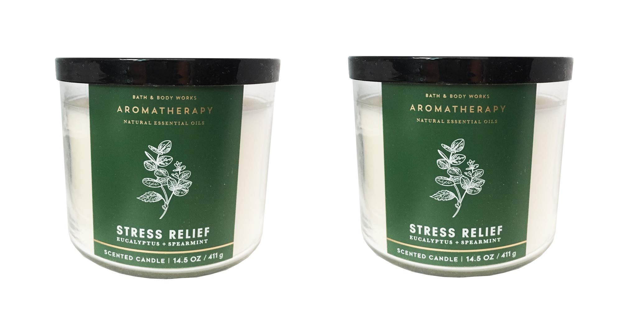 Bath and Body Works Aromatherapy 3-Wick Candle Eucalyptus Spearmint enhances living spaces with a refreshing aroma.