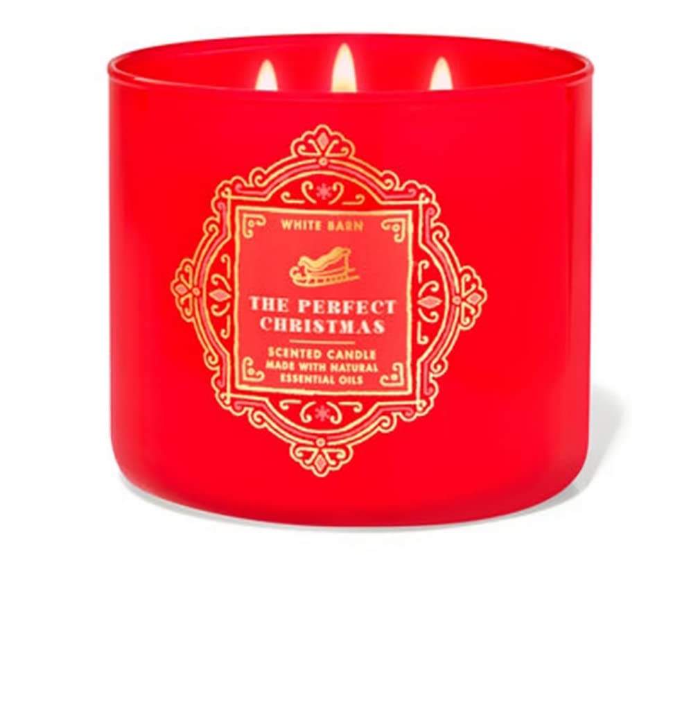 Bath & Body Works The Perfect Christmas 3-Wick Candle in a glass jar, ideal for festive warmth