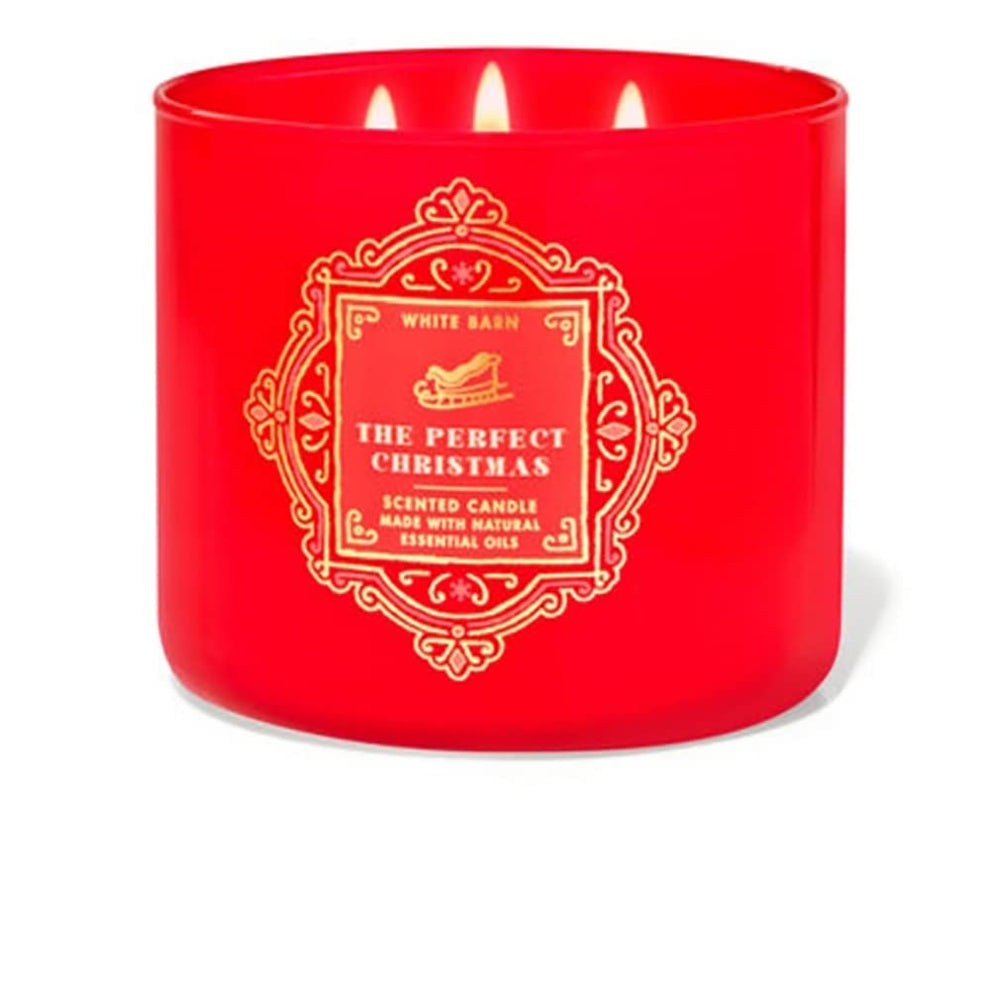 Bath & Body Works The Perfect Christmas 3-Wick Candle in a glass jar, ideal for festive warmth