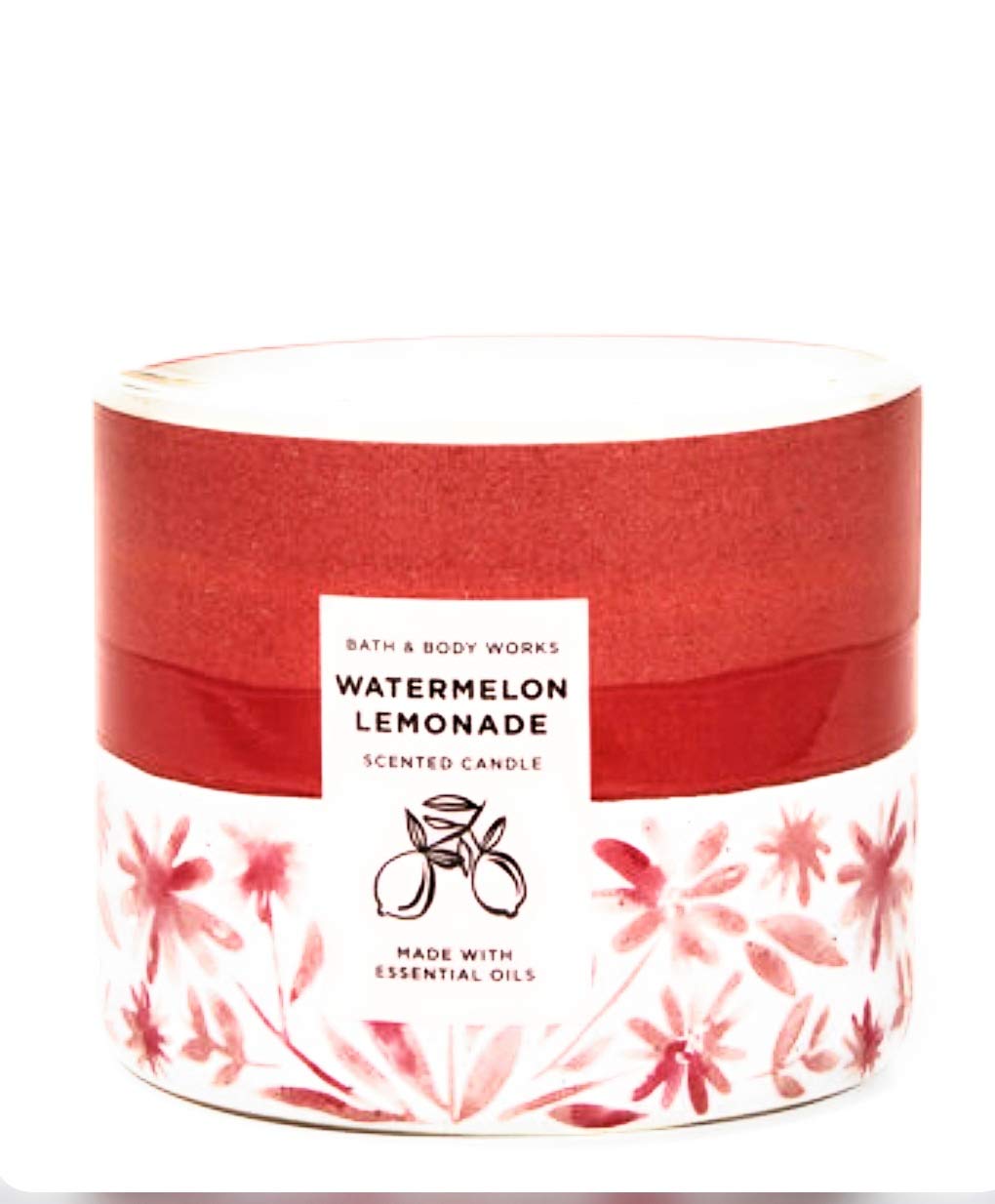 Bath & Body Works Watermelon Lemonade candle close-up wax detail enhances fragrance vibes.